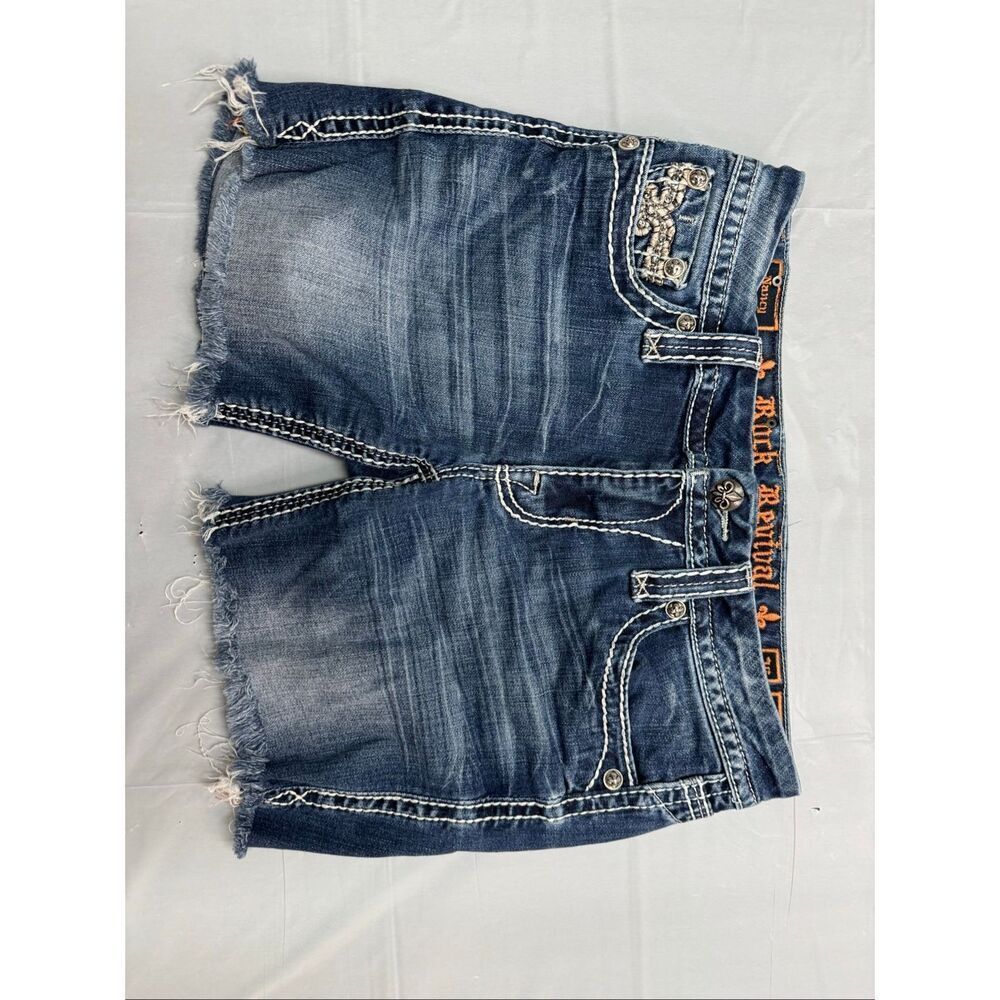 Rock Revival Nancy Easy Bermuda Denim Cut Off Shorts Size 28